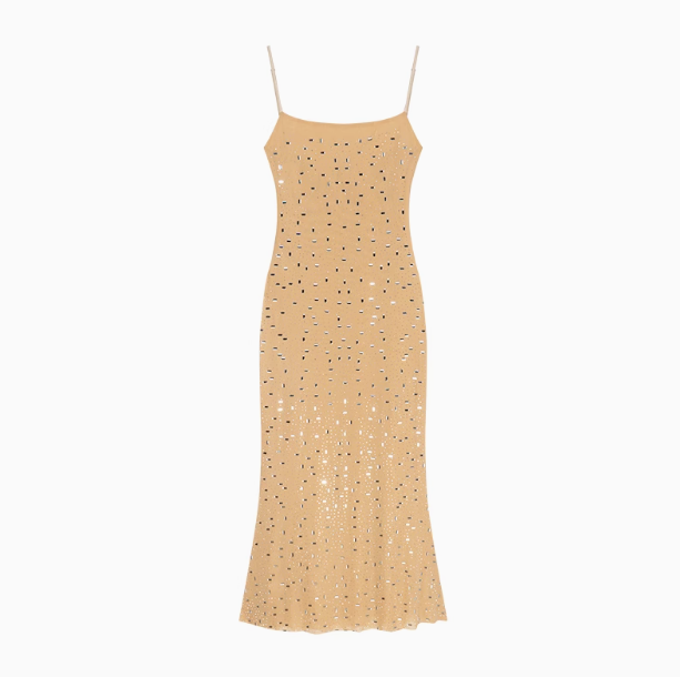 diamond sequin sexy suspender-covering long skirt HZ1024