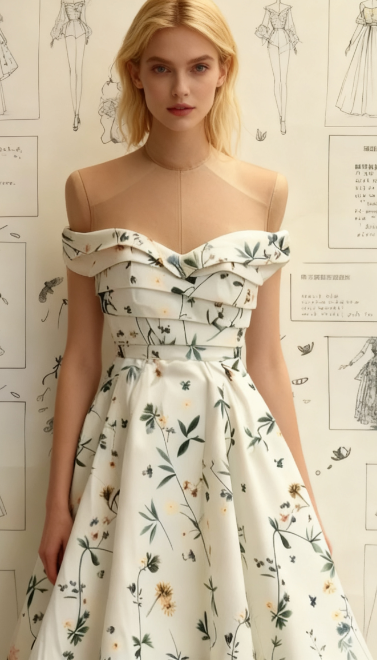 Elegant Strapless A-Line Short Prom Dresses Floral Chiffon Guest Dresses Sleeveless Birthday Dresses ED04704