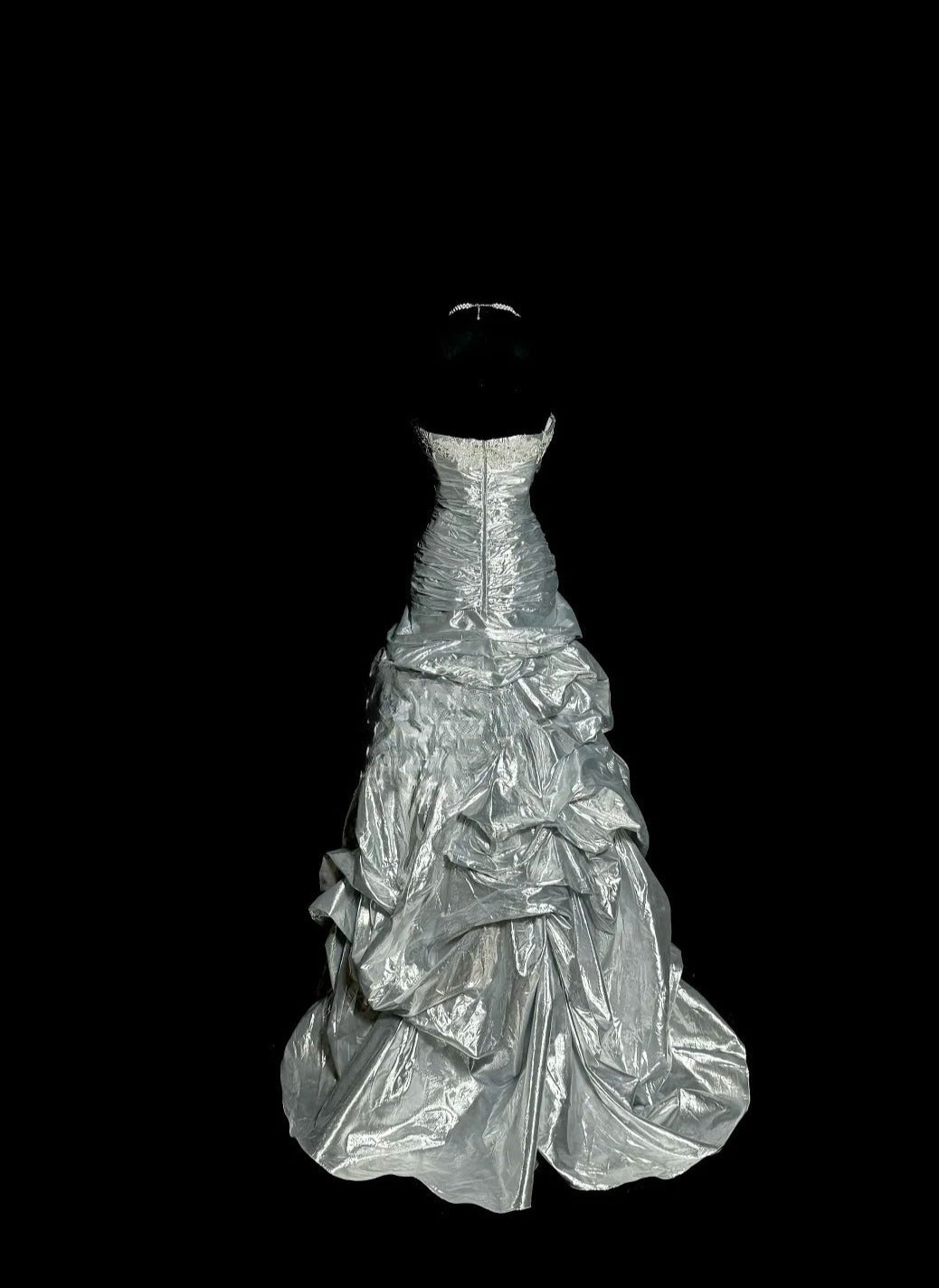 Sweetheart Neck Sheath Long Prom Dresses Vintage Taffeta Silver Gray Evening Dress Sweet 16 Dress HZ1024