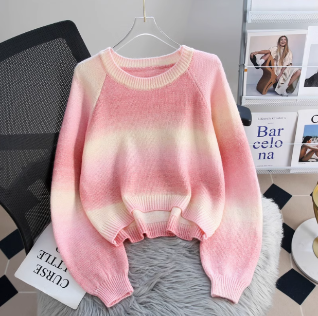 color dopamine soft waxy women's long-sleeved sweater HZ1024