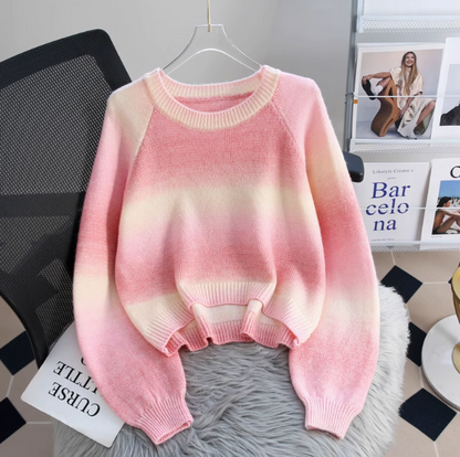 color dopamine soft waxy women's long-sleeved sweater HZ1024