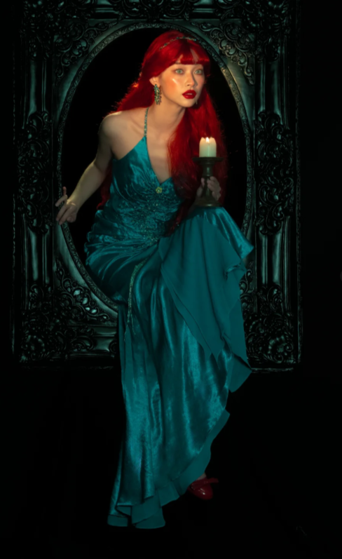 V-neck Sheath Turquoise Long Prom Dresses Beaded Satin Turquoise Evening Dresses HZ1024