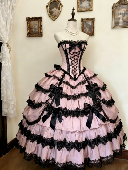 Cute Sweetheart Neck Ball Gown Lace Purple Long Lolita Dresses Purple Long Birthday Dresses ED04938