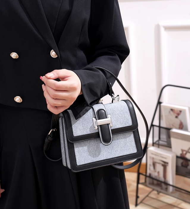 contrast color small square bag single shoulder handbag crossbody bag HZ1024