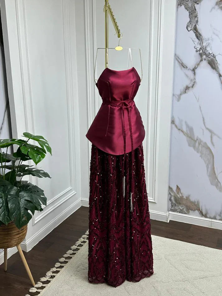 Elegant Straps Sheath Midnight Blue Long Prom Dresses Satin Midnight Blue Evening Gowns ED05150