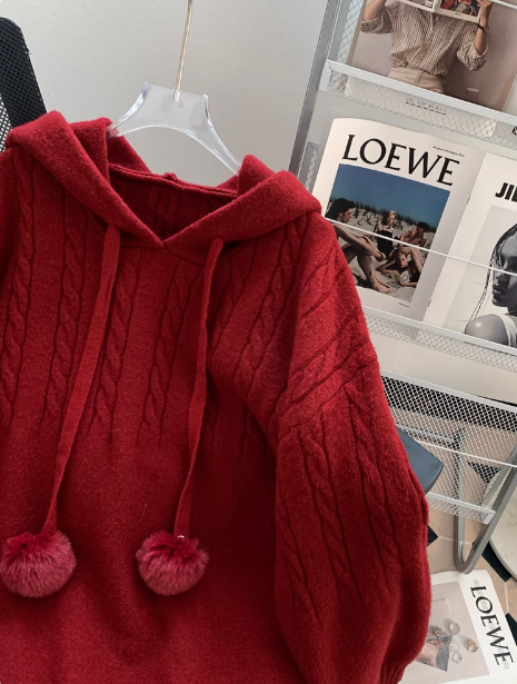 Christmas New Year Retro Hooded Pullover Sweater HZ1024