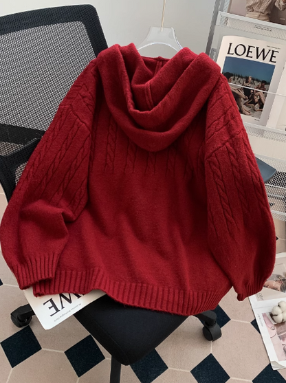 Christmas New Year Retro Hooded Pullover Sweater HZ1024