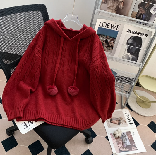Christmas New Year Retro Hooded Pullover Sweater HZ1024
