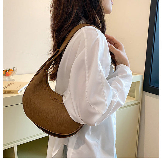 all-match solid color shoulder crossbody bag dumpling bag HZ1024