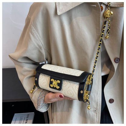 Contrast color chain crossbody bag shoulder bucket bag ED0564