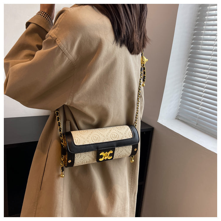 Contrast color chain crossbody bag shoulder bucket bag ED0564