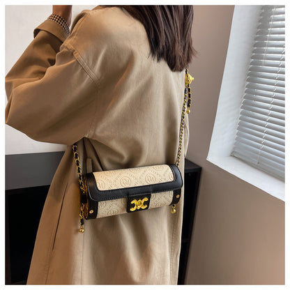 Contrast color chain crossbody bag shoulder bucket bag ED0564