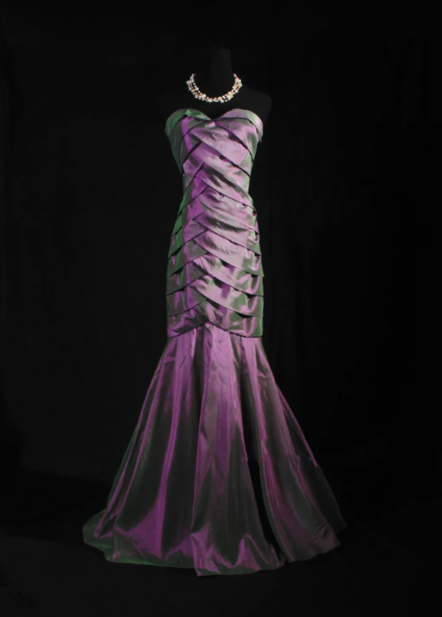 Elegant Purple Mermaid Long Prom Dresses Satin Sweetheart Evening Dresses Sleeveless Wedding Guest Dresses ED05789