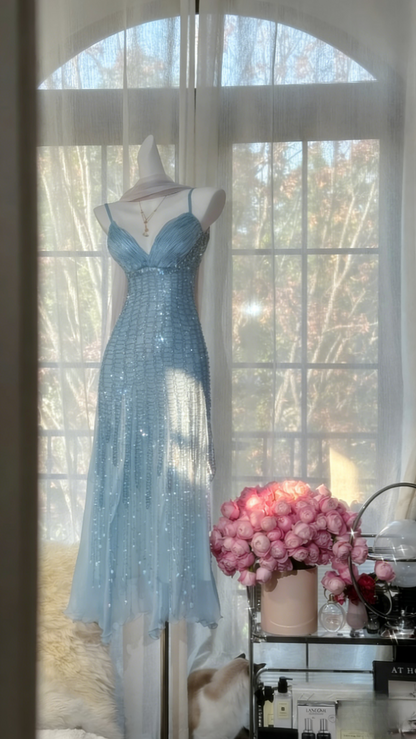 Vintage Peach Birthday Dresses Sapghetti Straps Sheath Short Prom Dresses Beaded Chifffon Backless Evening Dresses ED06074