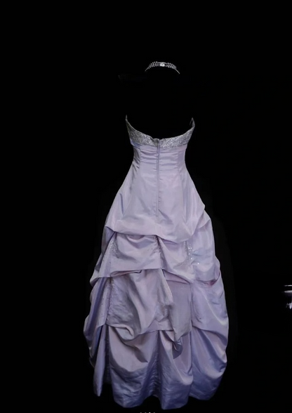 Cute Lilac Quinceanera Dresses Halter A-Line Birthday Dresses Satin Sleeveless Long Prom Dresses ED06102