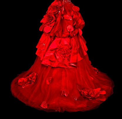 Fairy Red Long Prom Dresses Satin Strapless A-Line Evening Dresses Sleeveless Birthday Dress ED06177