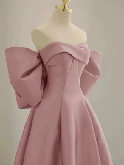 A-Line Sweetheart Neck Satin Burgundy Long Prom Dress, Burgundy Long Formal Dress ED0626