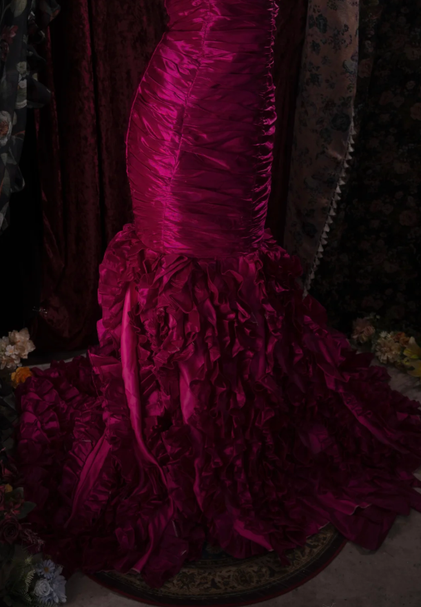 Elegant Mermaid Long Prom Dresses Satin Strapless Evening Dresses  ED06288