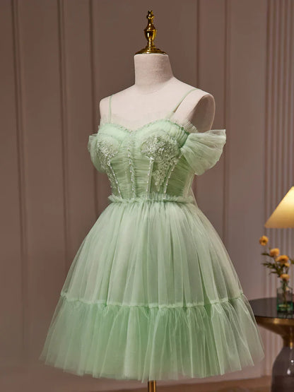 Green Sweetheart Neck Short Prom Dress, Green Homecoming Dress HZ1024