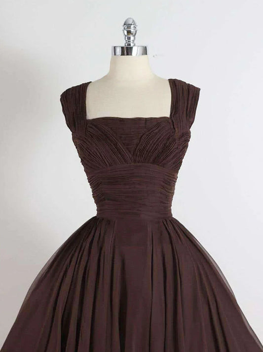 Brown A-Line Short Prom Dresses, Brown Short Homecoming Dress ED0641