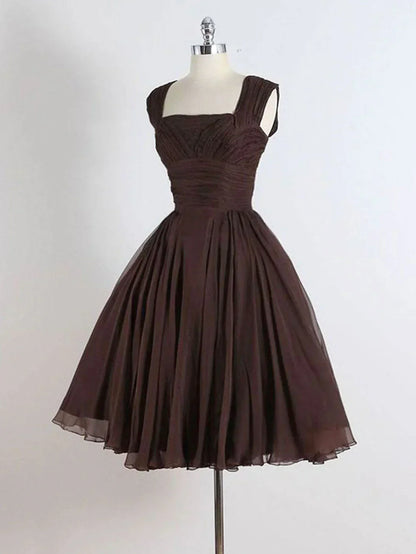A-Line Short Prom Dresses, Brown Short Homecoming Dress HZ1024