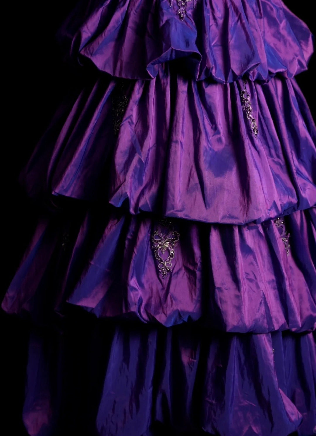 Chic Purple Long Prom Dress Satin Applique A-Line Birthday Dress Halter Sleeveless Formal Dress ED06490