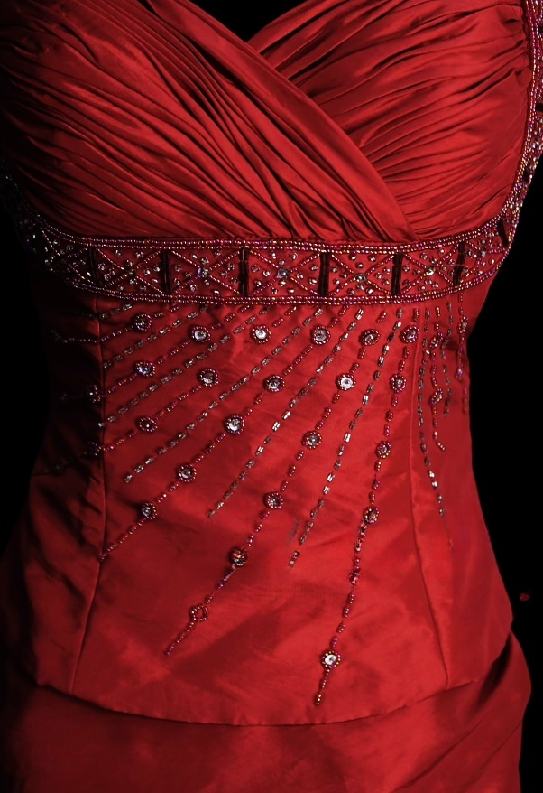 Glam Burgundy Long Prom Dresses Beaded Satin Straps Sheath Evening Dress Sleeveless Formal Dress ED06547