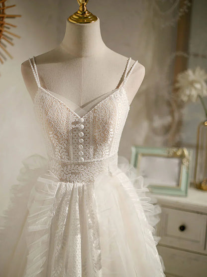 v neck tulle lace short prom dress lace cocktail dress HZ1024