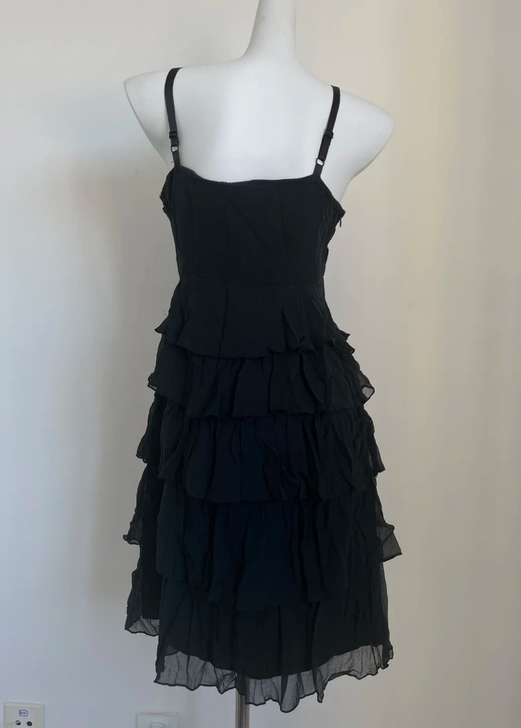 Vintage Black Short Prom Dress Chiffon Spaghetti Straps Sheath Evening Dress Sleeveless Party Dress ED06630