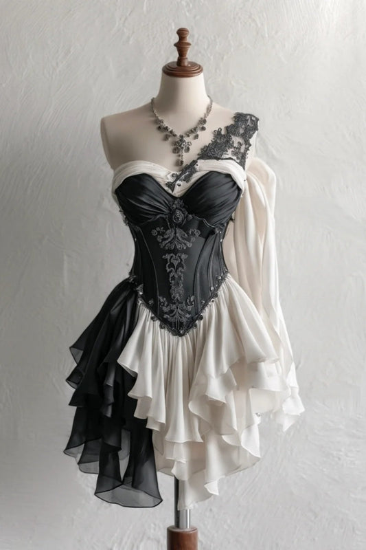 Chic Black Prom Dress  A-Line Party Dress Chiffon Sleeveless Birthday Dress ED06757