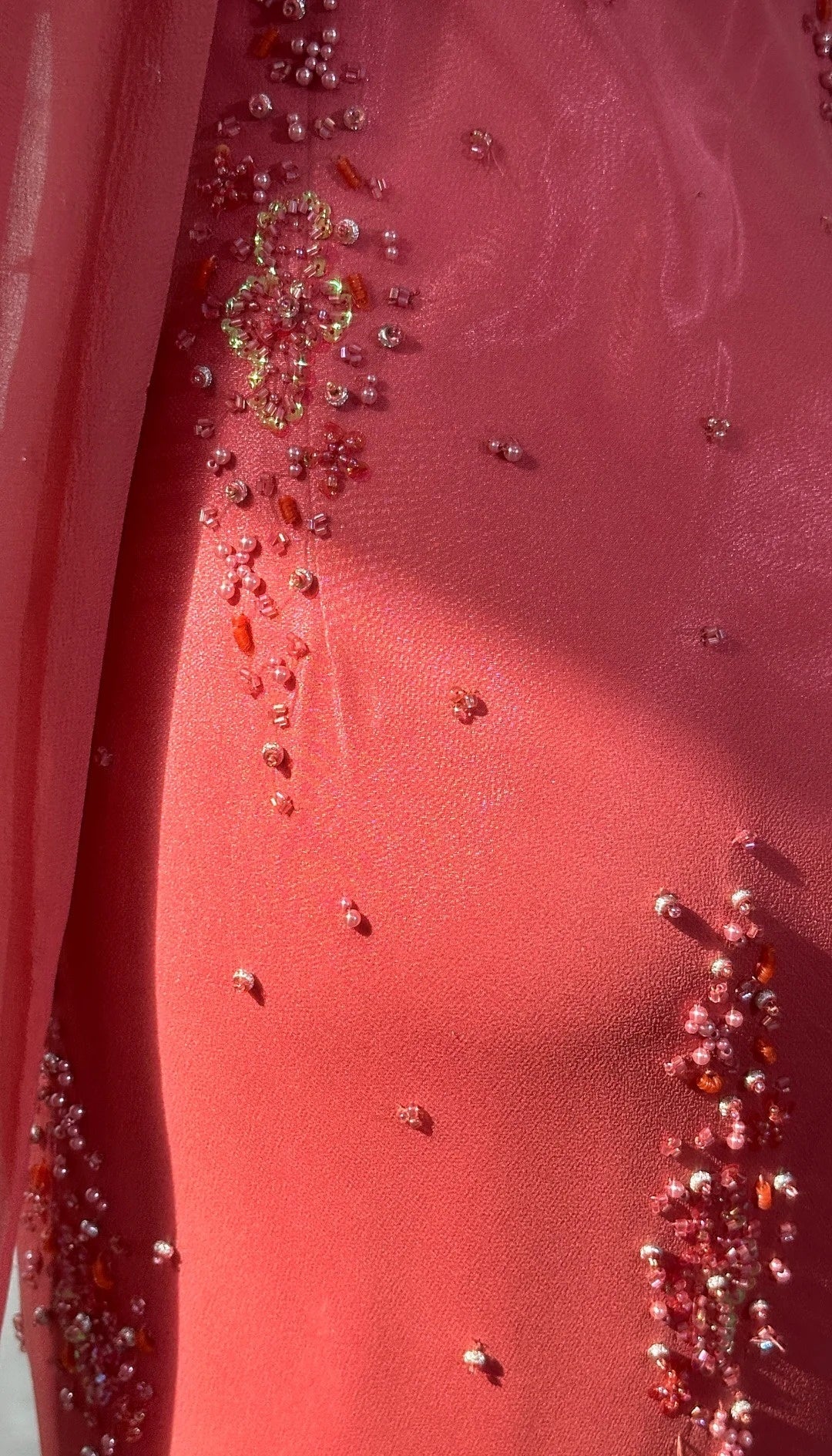Gorgeous Watermelon Prom Dress Spaghetti Straps Mermaid Evening Dress Beaded Chiffon Birthday Dress  ED06781