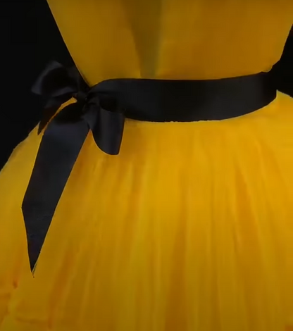 Tulle High Low Prom Dress, Yellow Formal Evening Dress HZ1024