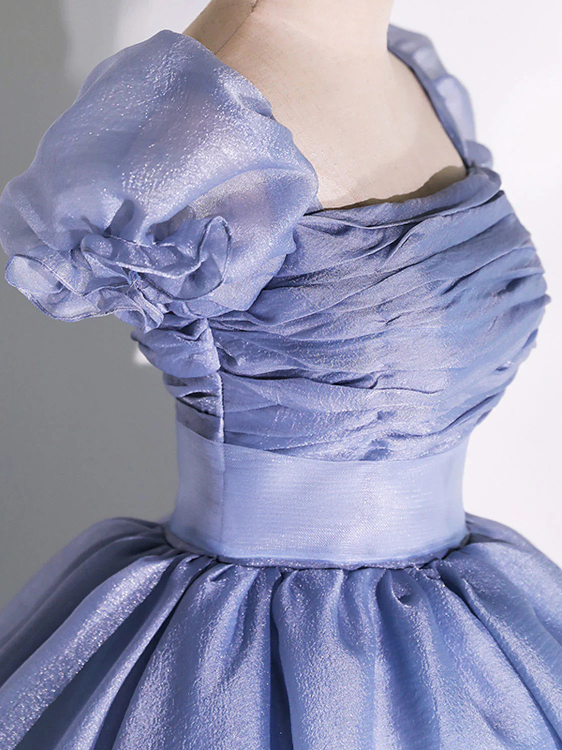 Blue Tulle Long Prom Dress, Tulle Blue Sweet 16 Dress ED0718