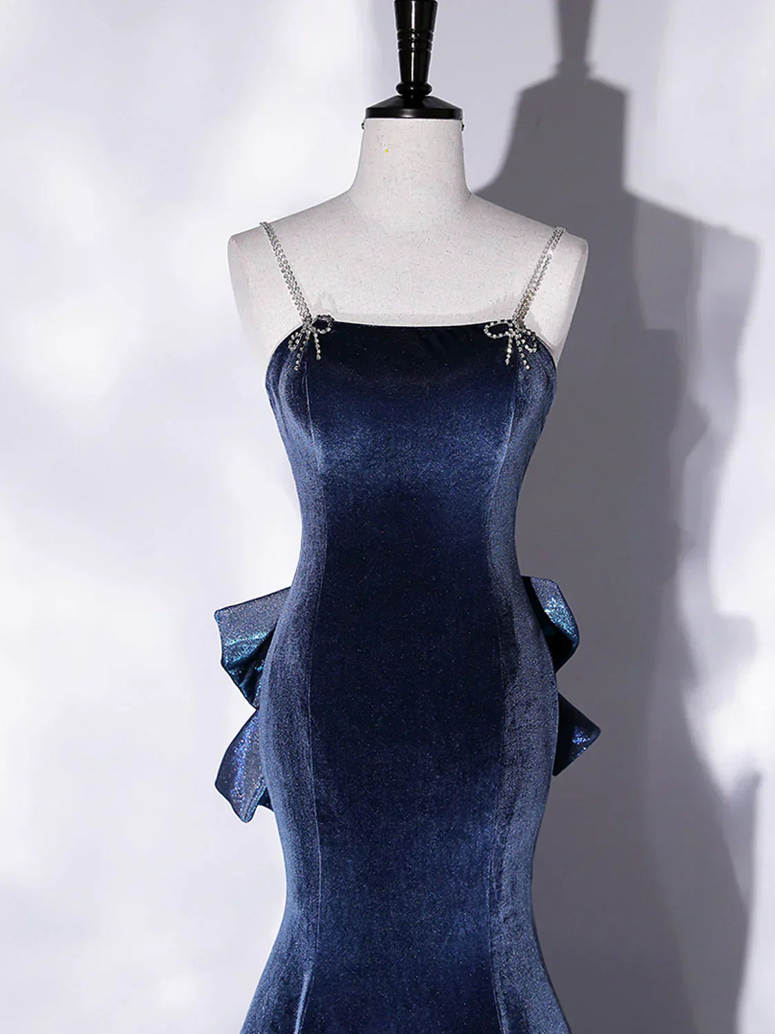 Mermaid Velvet Long Prom Dresses, Velvet Formal Evening Dresses HZ1024