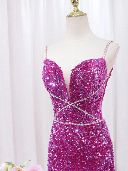 Mermaid Sequin Long Prom Dress, Sequin Long Evening Dress HZ1024