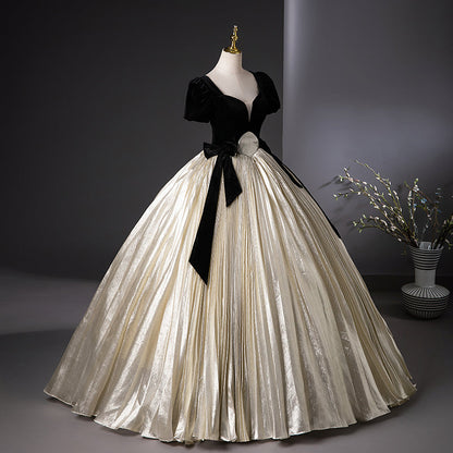 A-Line Champagne Long Prom Dress, Champagne Sweet 16 Dress ED0737