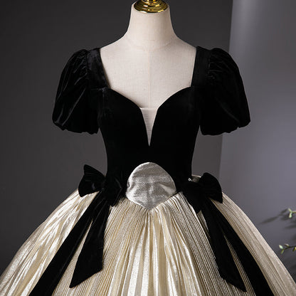 A-Line Champagne Long Prom Dress, Champagne Sweet 16 Dress ED0737
