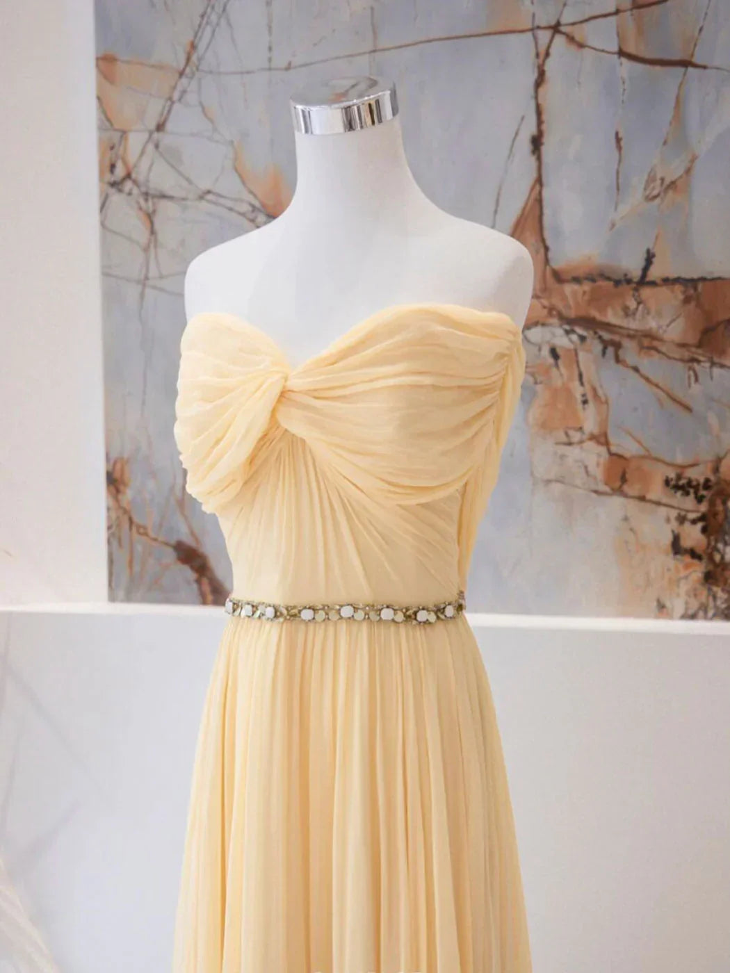 Sweetheart Neck Chiffon Long Prom Dress, Chiffon Formal Evening Dress HZ1024