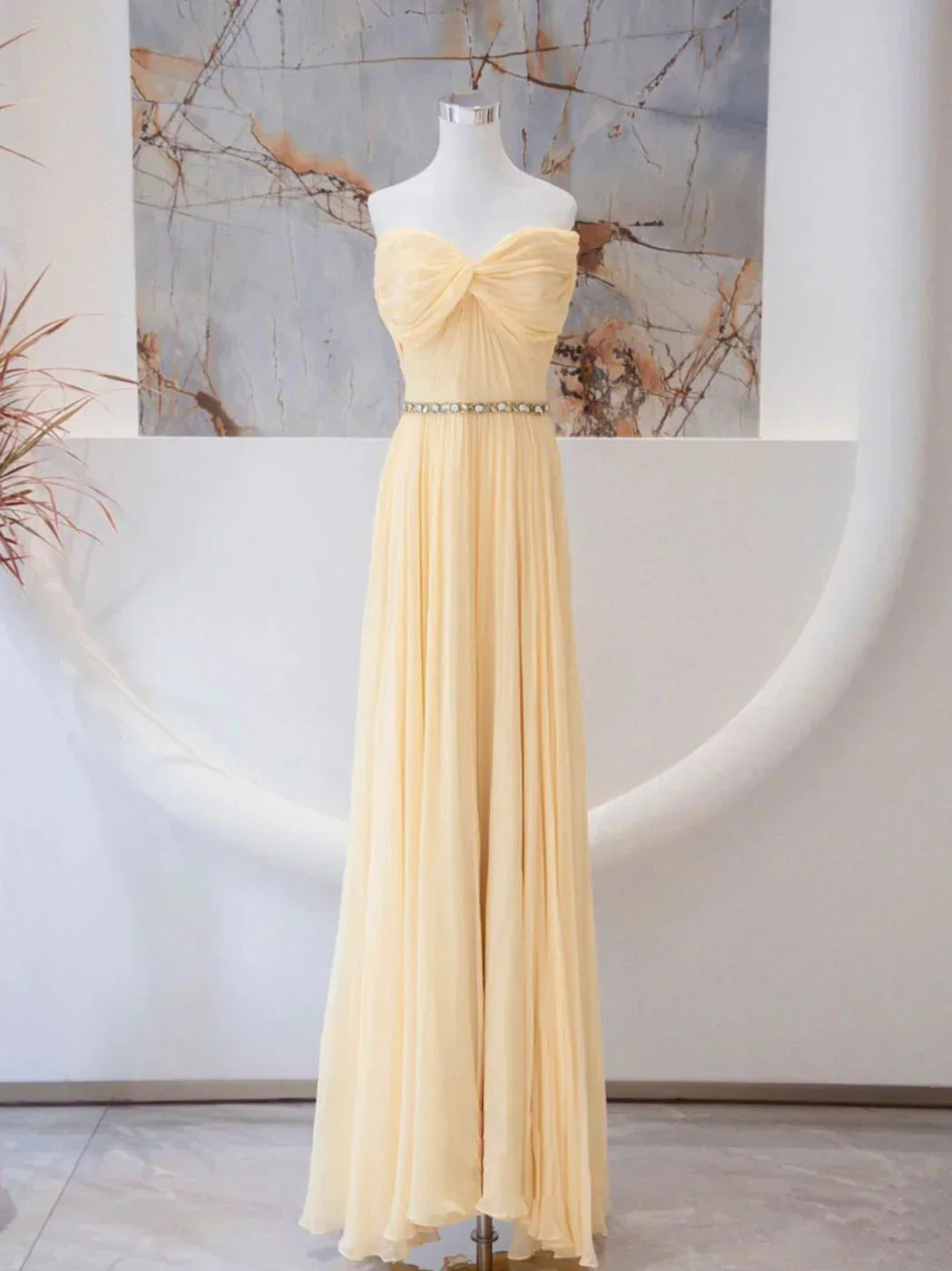 Sweetheart Neck Chiffon Long Prom Dress, Chiffon Formal Evening Dress HZ1024
