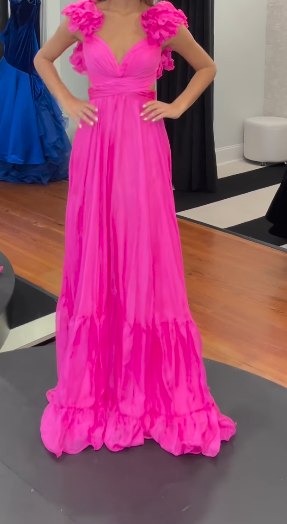 A-Line Backless Long Prom Dresses, Red Long Evening Dresses ED0774
