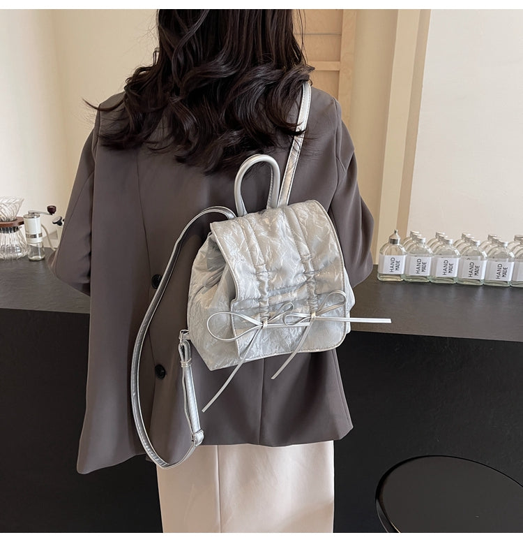 Ballet style bow preppy backpack ED0781