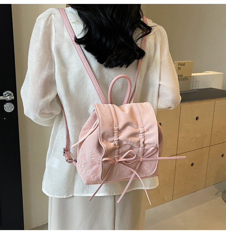 Ballet style bow preppy backpack ED0781