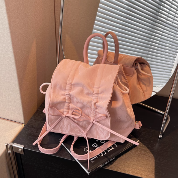 Ballet style bow preppy backpack ED0781