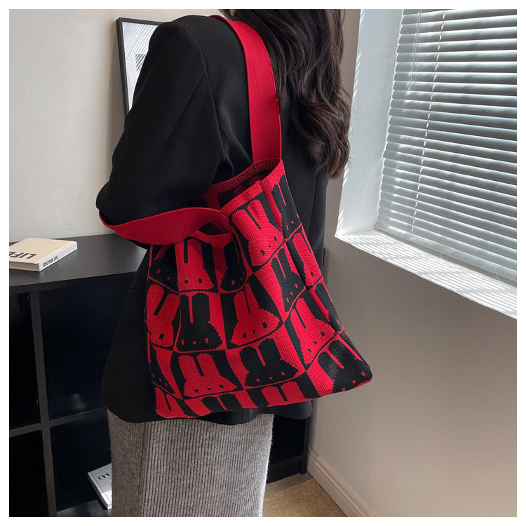 capacity woolen knitted handbag HZ1024
