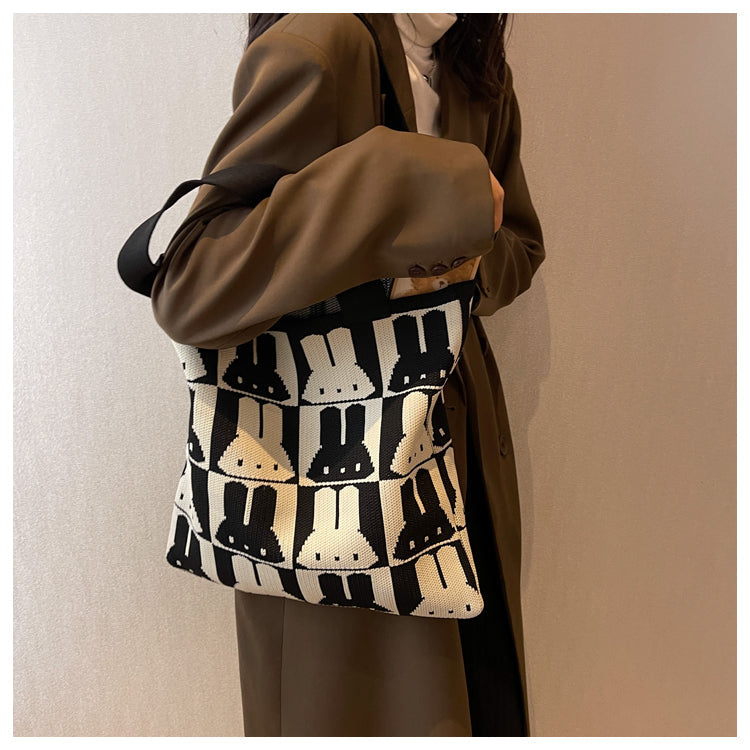 capacity woolen knitted handbag HZ1024