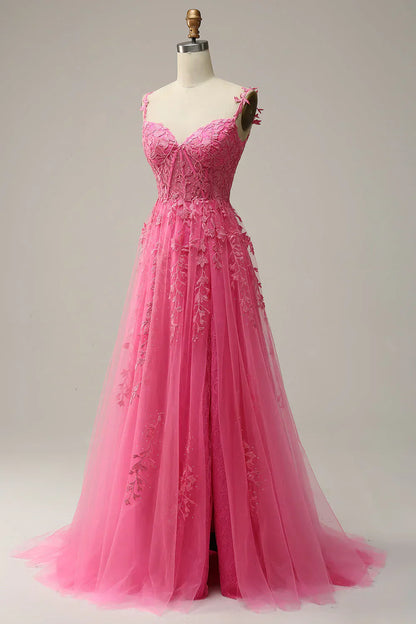 Elegant Sweetheart Neck Tulle Lace Dark Blue Long Prom Dress, Dark Blue Long Evening Dress HZ1024