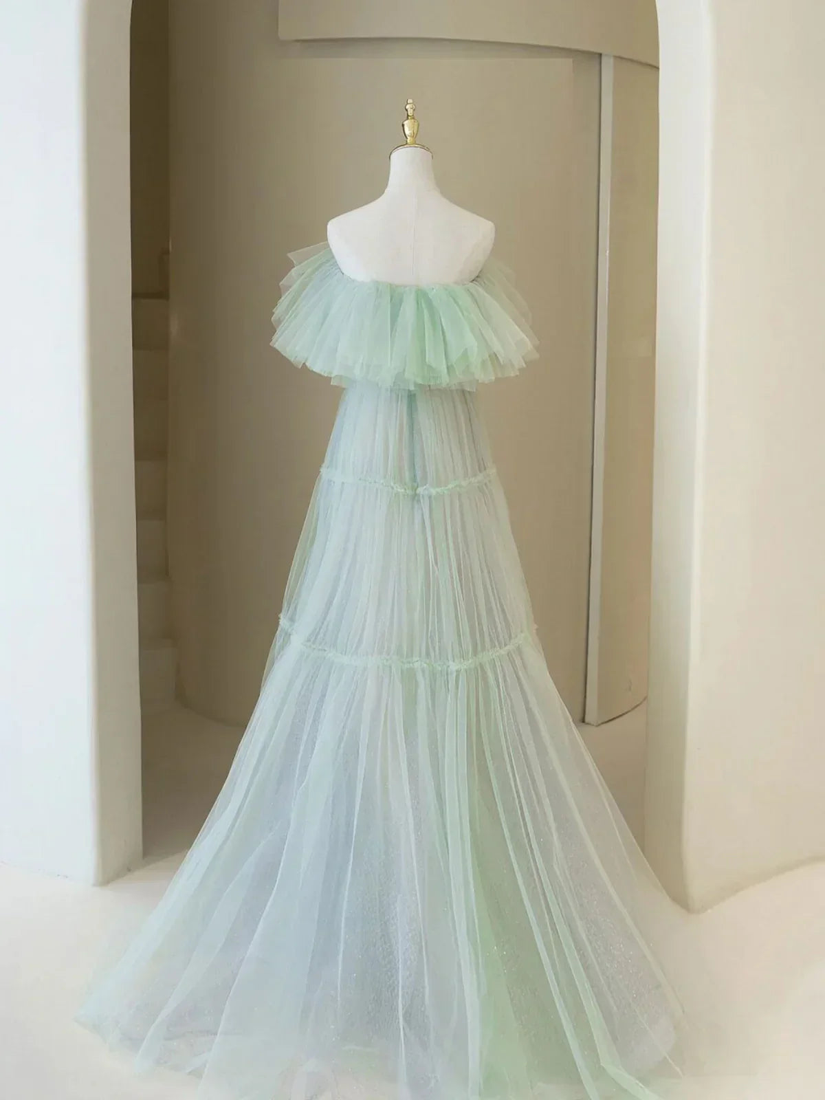 Aline Long Prom Dresses, Off Shoulder Formal Long Green Evening Graduation Dresses HZ1024