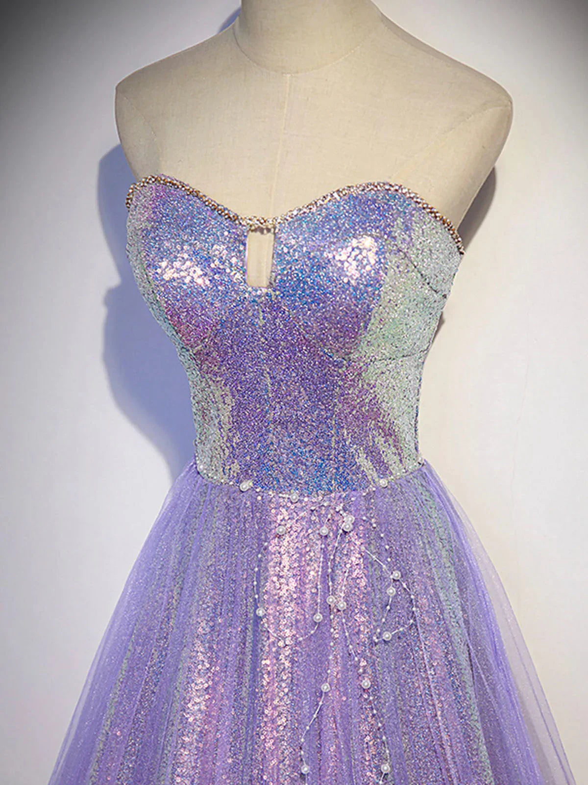 sweetheart neck long prom dress purple formal party dress HZ1024