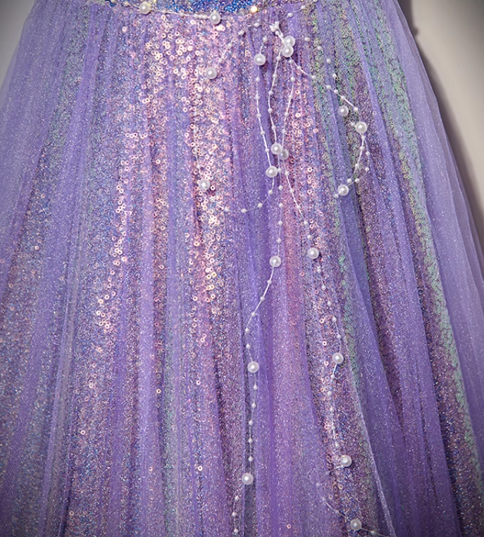 sweetheart neck long prom dress purple formal party dress HZ1024