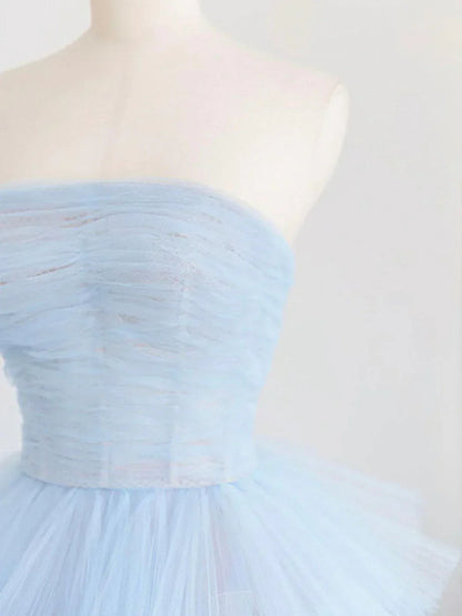 tulle long prom dress blue tulle long evening dress HZ1024